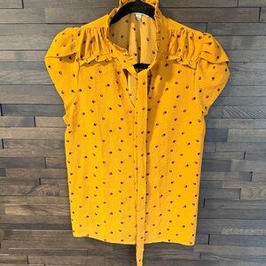 Haute Monde mustard/Yellow Polka Dot Women's Top